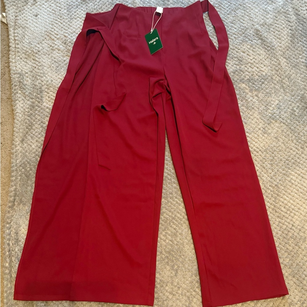 ❤️ Halara High-Waist Wrap Wide-Leg Pants Size XS Tall | Red | NWT - Picture 7 of 9